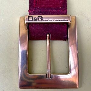 Vintage burgundy/pink Dolce & Gabbana leather/canvas large belt